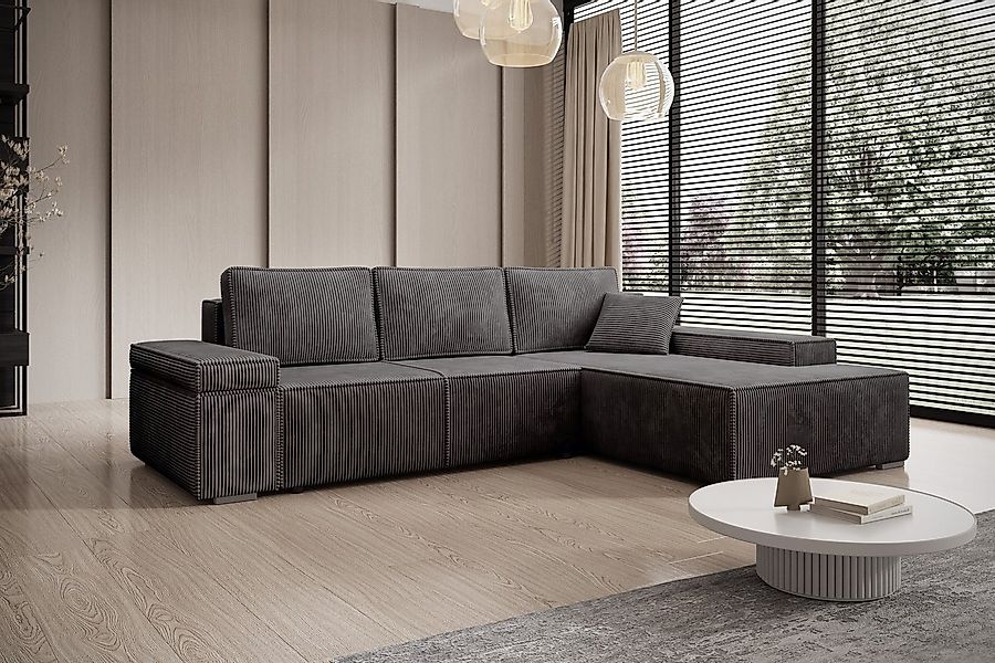 PROMETO Möbel Ecksofa L-Form Sofa mit Schlaffunktion, Bettkasten, Links/Rec günstig online kaufen