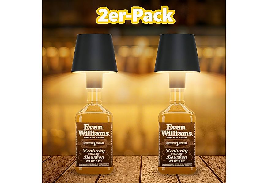 POPOLIC Dekolicht 2 Stück LED Akku Flaschenlampe, 5200mAh dimmbare Tischlam günstig online kaufen