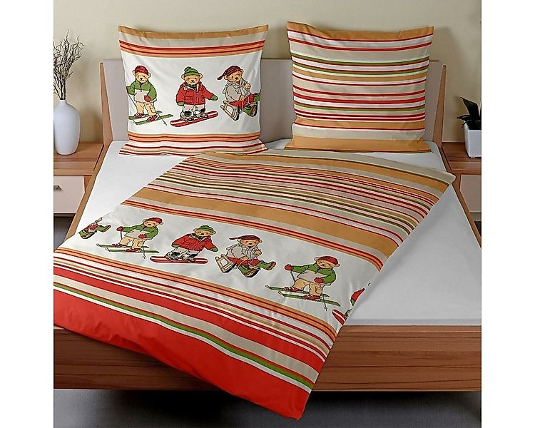 TRAUMSCHLAF Bettwäsche Chico Bär auf Ski, Biber, 2 teilig, warme Biber Qual günstig online kaufen