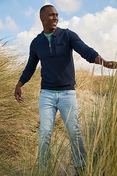 Bruno Banani Polokragenpullover, mit Reißverschluss und Brusttasche günstig online kaufen