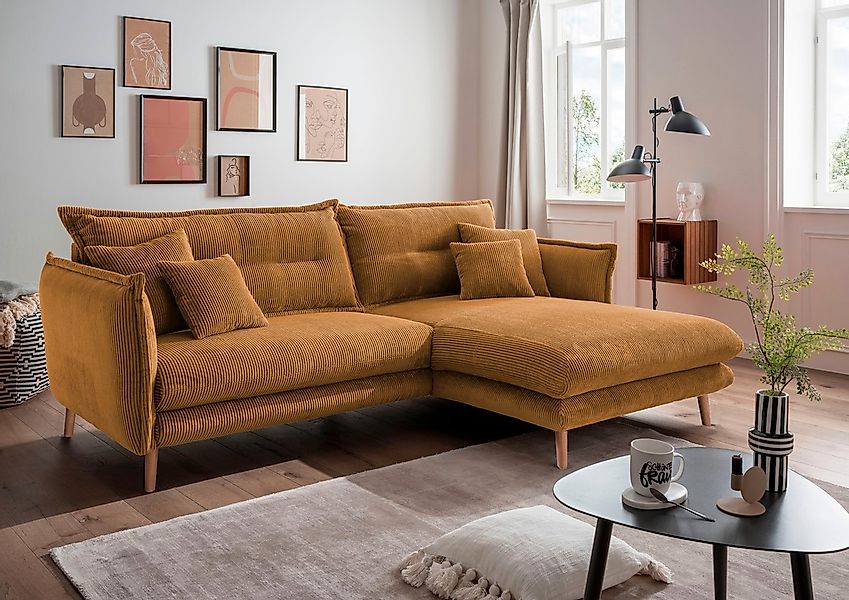 INOSIGN Ecksofa "Lazio modern und bequem, schmale Armlehnen, tolle Detailve günstig online kaufen