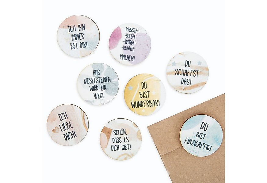 Logbuch-Verlag Dekofigur Glücksbringer Holz Glückstaler mit Sprüchen, ca. 4 günstig online kaufen