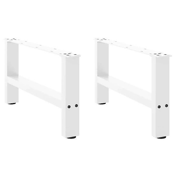 vidaXL Couchtischbeine Weiß 2 Stk 60x30-31 cm Stahl 4013265 günstig online kaufen