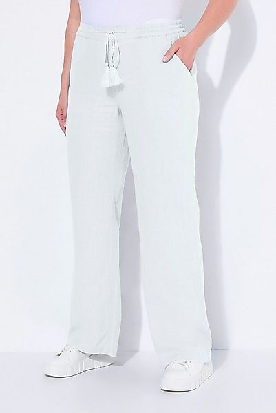 Ulla Popken Funktionshose Leinenhose Mary Elastikbund weites gerades Bein günstig online kaufen