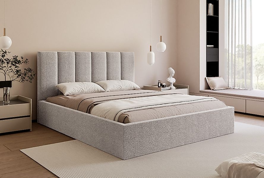 Goldstoff Polsterbett mit Stauraum & elegantem günstig online kaufen