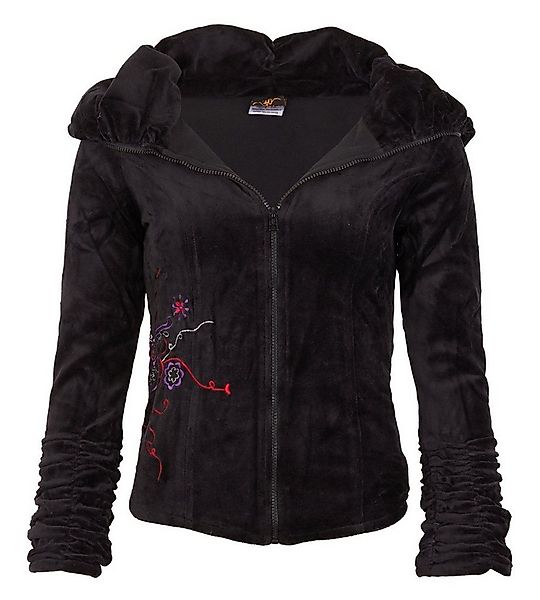KUNST UND MAGIE Kurzjacke Boho Ethno Jacke mit Rollkragen aus Samt günstig online kaufen