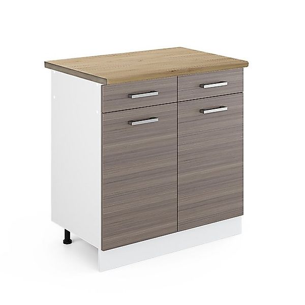 Vicco Küchenunterschrank R-Line Schubladenschrank für die Küche Edelgrau 80 günstig online kaufen