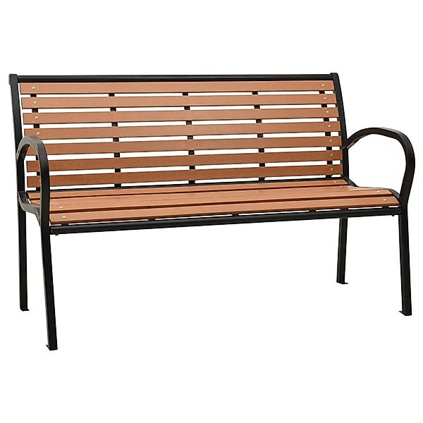 furnicato Gartenbank Schwarz und Braun 116 cm Stahl und WPC günstig online kaufen