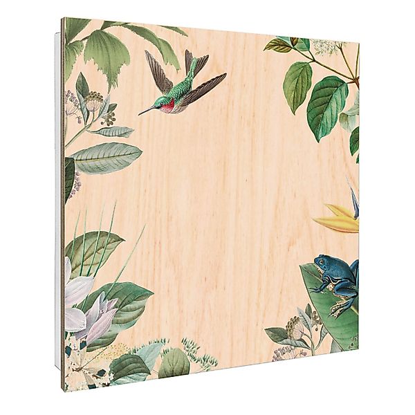 Banjado Schlüsselkasten mit Holzfront 30x30cm Weiß Scharnier Links 50 Haken günstig online kaufen