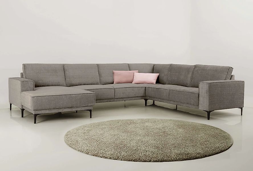 Places of Style Wohnlandschaft "XXL Sofa Oland, Struktur, Flachgewebe, Luxu günstig online kaufen