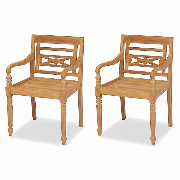 Batavia-stühle 2 Stk. Massivholz Teak günstig online kaufen