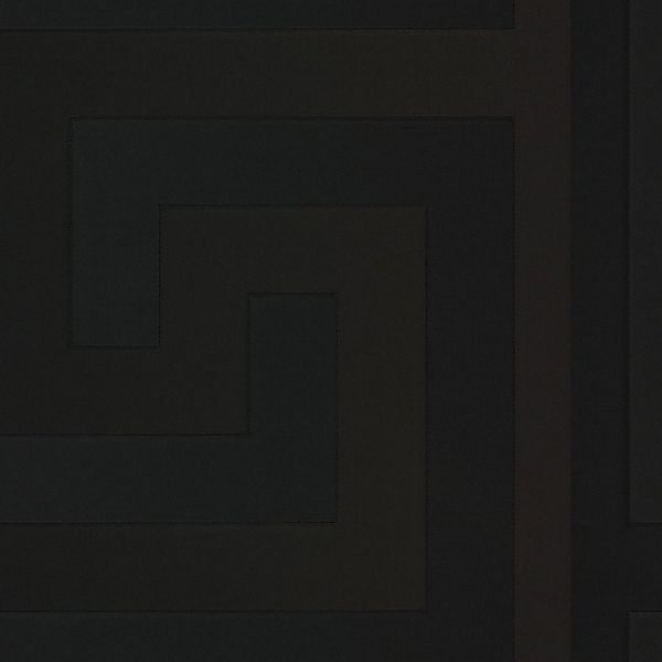 Bricoflor Schwarze Tapete mit Muster Neobarock Tapete mit Mäander Muster im günstig online kaufen