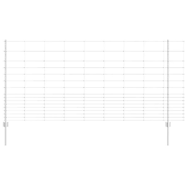 vidaXL Zaun mit Pfosten Silber 1,2 x 25 m Stahl 3337127 günstig online kaufen
