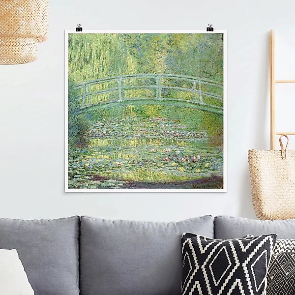 Poster Kunstdruck - Quadrat Claude Monet - Japanische Brücke günstig online kaufen