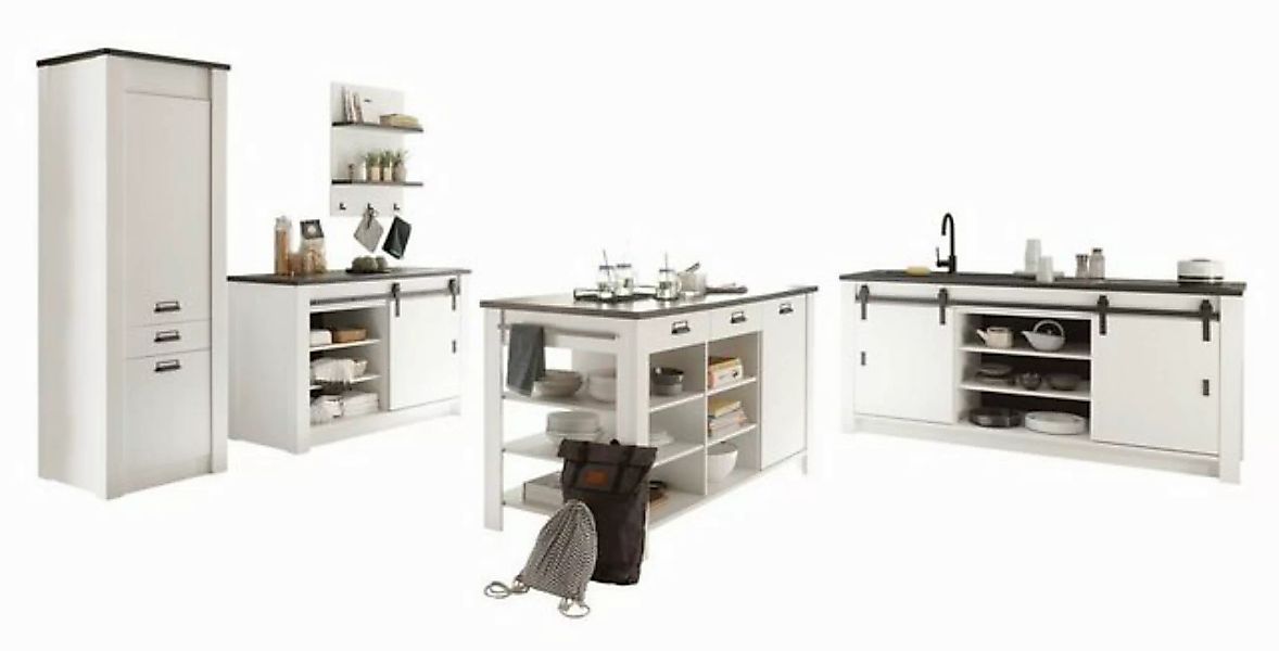 Furn.Design Küchenbuffet Stove (Küche Set in weiß Pinie Landhaus, 5-St., in günstig online kaufen