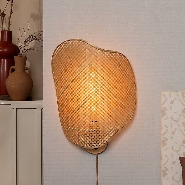 GOOD & MOJO Wandlampe Kinabalu, natur, 50 cm, Bambus Stecker günstig online kaufen