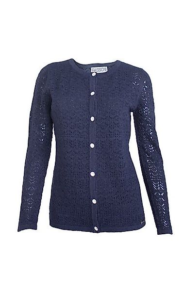 Passioni Cardigan Twinset in Marineblau im Ajour-Strick günstig online kaufen