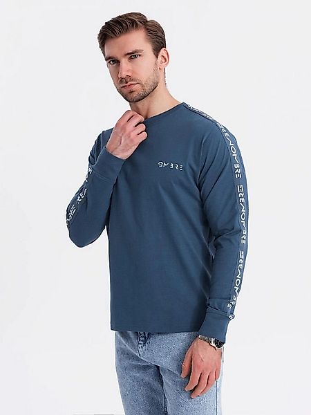 OMBRE Longsleeve Longsleeve aus Baumwolle mit U-Ausschnitt, Streifen und Br günstig online kaufen
