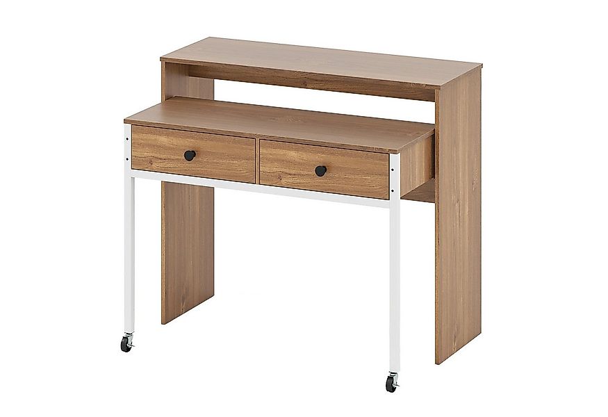 COSTWAY Schreibtisch, Höhenverstellbar mit Schubladen, Holz günstig online kaufen