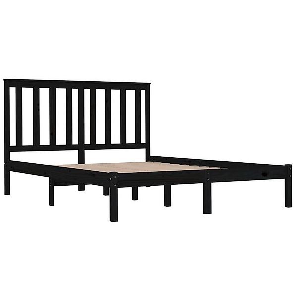 vidaXL Bettgestell Massivholzbett Schwarz Kiefer 200x200 cm Bett Bettgestel günstig online kaufen