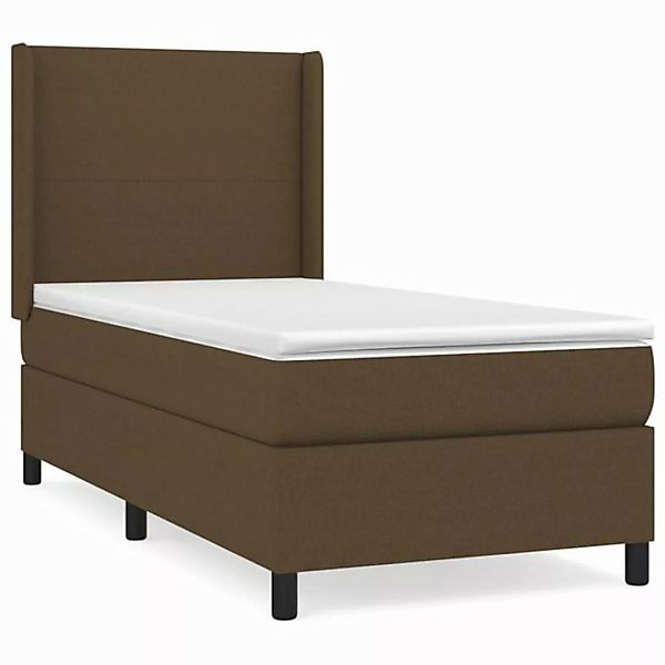 vidaXL Boxspringbett mit Matratze Dunkelbraun 90x200 cm Stoff1468211 günstig online kaufen