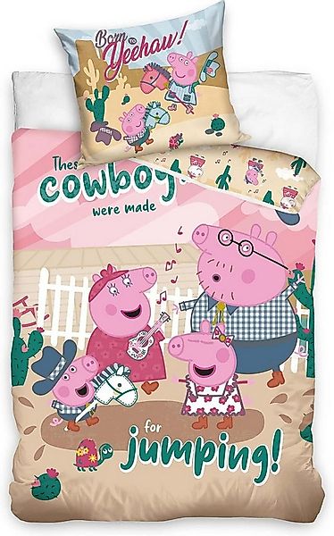 Carbotex Bettwäsche Peppa Pig - Peppa Wutz - Wende-Bettwäsche-Set, 135x200 günstig online kaufen