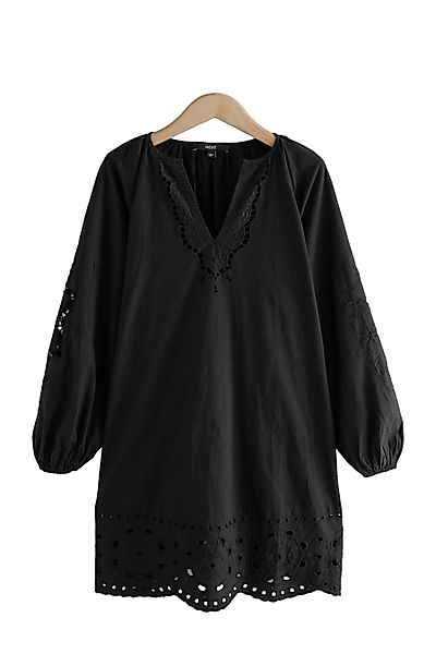 Next Minikleid Langärmeliges Kleid mit Lochspitze günstig online kaufen