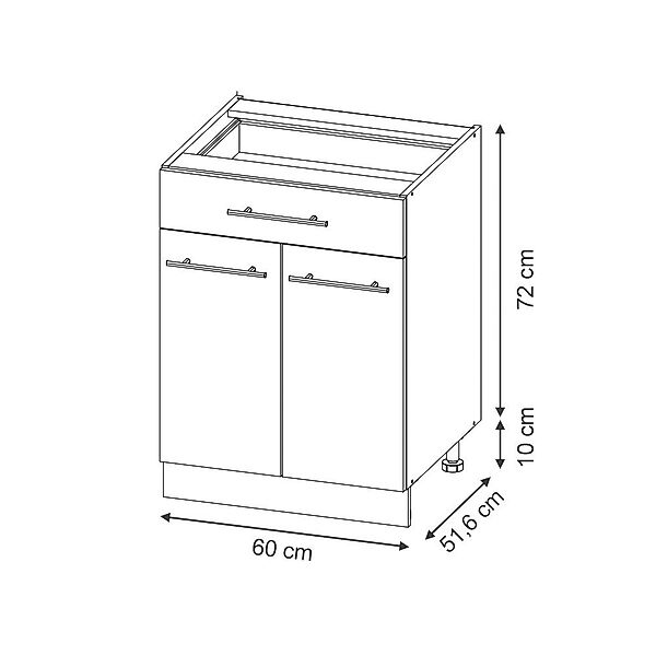 Vicco Unterschrank Fame-Line, Hellblau-grau/Weiß, 60 cm günstig online kaufen