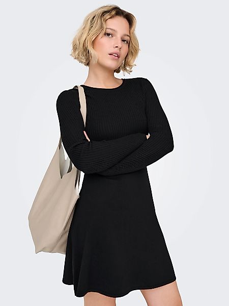 ONLY Minikleid "ONLMISTY LIFE LS O-NECK RIB DRES EX KNT" Viskosemischung, r günstig online kaufen