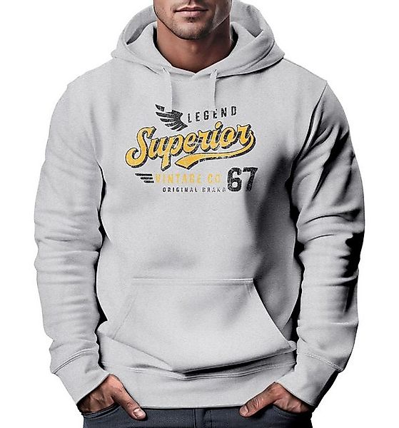 Neverless Hoodie Hoodie Herren Vintage Retro Motiv Schriftzug Superior Lege günstig online kaufen