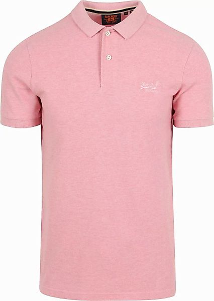 Superdry Classic Poloshirt Melange Rosa - Größe M günstig online kaufen