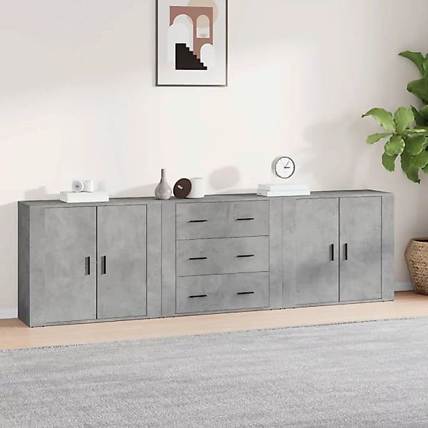 vidaXL Sideboard Sideboards 3 Stk. Betongrau günstig online kaufen