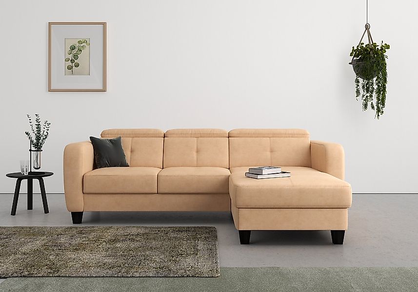sit&more Ecksofa "Belluci L-Form", inklusive Federkern, wahlweise mit Bettf günstig online kaufen