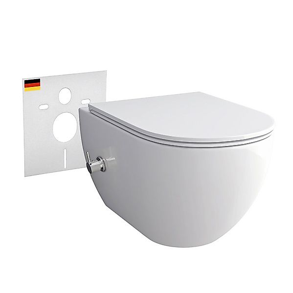 Alpenberger Dusch-WC Set - Wand WC mit Bidet Funktion Armatur integriert, W günstig online kaufen