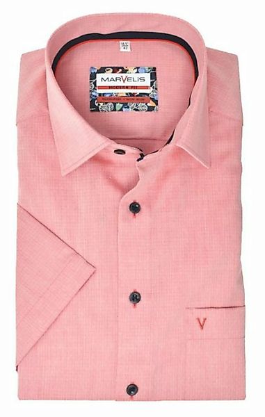 MARVELIS Kurzarmhemd Kurzarmhemd - Modern Fit - Kurzarm - Einfarbig - Rot f günstig online kaufen