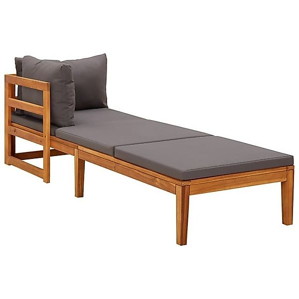 vidaXL Sofaelement Sonnenliege mit 1 Armlehne Dunkelgrau Massivholz (1 St) günstig online kaufen