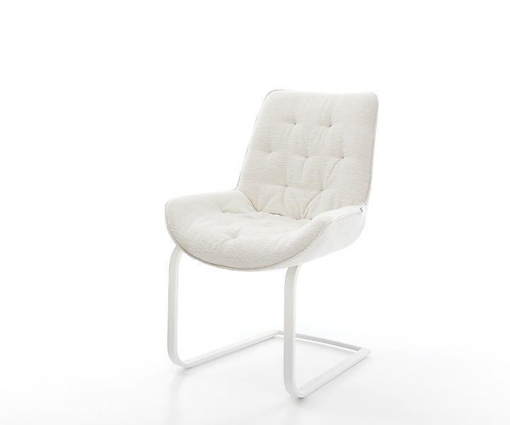 Freischwinger Taimi-Flex Bouclé Soft Beige Freischwinger flach Weiß günstig online kaufen