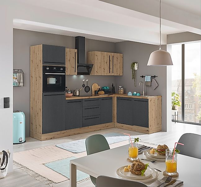 KOCHSTATION Winkelküche "Florida, Stellbreite 280x165 cm" wahlweise mit E-G günstig online kaufen