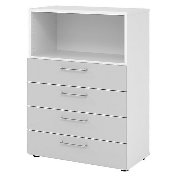 bümö Aktenschrank smart Schubladen Kombi - 4 Schübe Dekor: Weiß/Grau günstig online kaufen