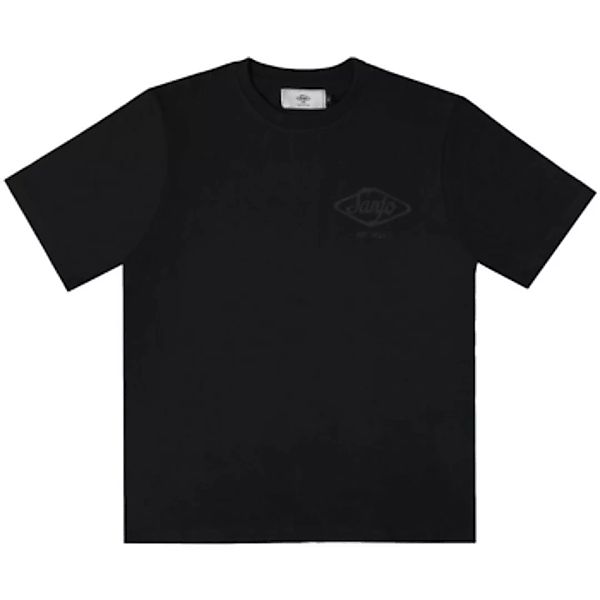 Sanjo  T-Shirts & Poloshirts Flocked Logo T-Shirt - All Black günstig online kaufen