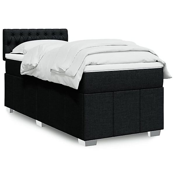 vidaXL Bettgestell Boxspringbett mit Matratze Dunkelgrau 90x200 cm Samt Bet günstig online kaufen