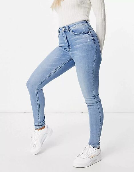 JDY – Jona – Skinny-Jeans aus hellblauem Denim mit hohem Bund günstig online kaufen