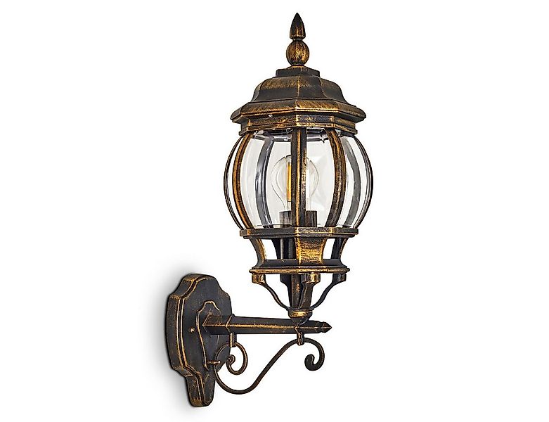 hofstein Außen-Wandleuchte »Meyen« Außenwandlampe, Aluguss in Braun/Gold m. günstig online kaufen