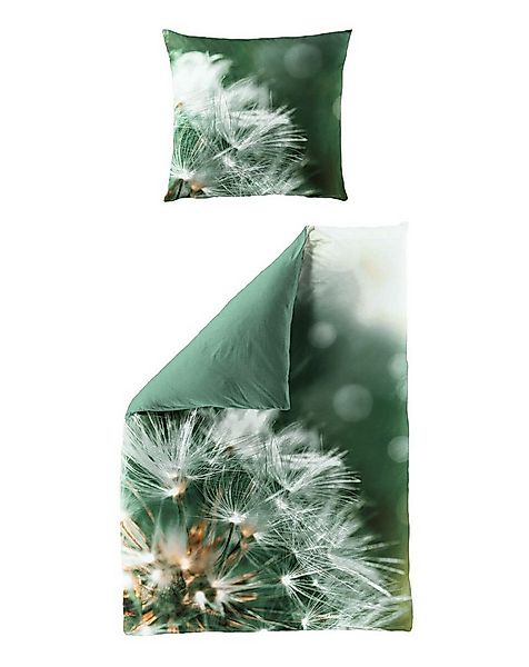 JACK Wendebettwäsche 135x200cm Digitaldruck Pusteblume Grün Bierbaum, Mako- günstig online kaufen