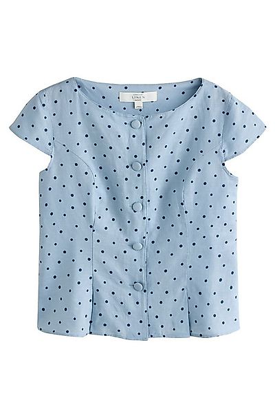 Next Kurzarmbluse Kurzarm-Oberteil aus strukturiertem Leinengemisch (1-tlg) günstig online kaufen