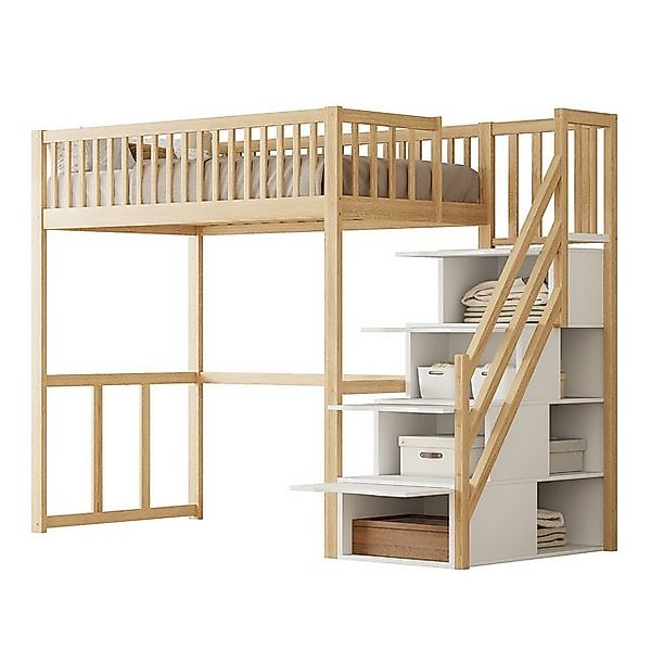 OKWISH Kinderbett Stauraumbett mit großem Kleiderschrank Regal und Tisch (m günstig online kaufen
