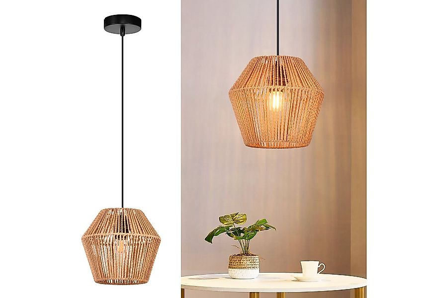 Nettlife Hängeleuchte Vintage Esszimmer Pendelleuchte Rattan 150cm E27 Boho günstig online kaufen