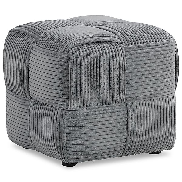 Homestyle4u Sitzhocker Grau Cord Sitzwürfel Polsterhocker 2647 günstig online kaufen