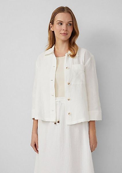s.Oliver Kurzarmbluse Indoor-Jacke Blusen-Overshirt aus Musselin günstig online kaufen