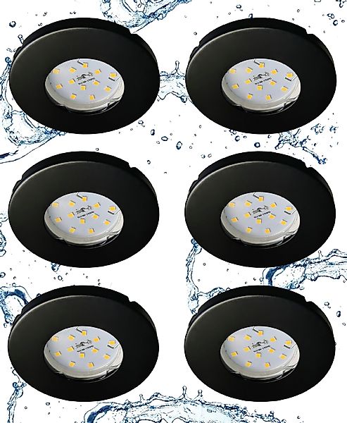 TRANGO LED Einbaustrahler, Dimmfunktion, 6729IP-065MOSD 6er günstig online kaufen